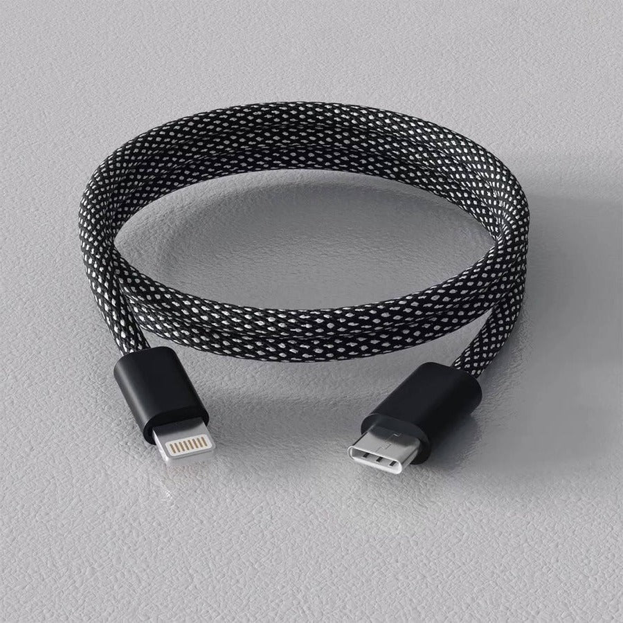 Magnetic anti-tangle braided cable for fast charging & data transfer on devices.
