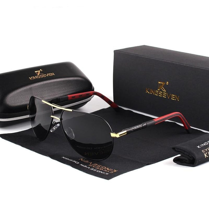 Men's vintage polarized sunglasses with UV400 protection, perfect for stylish outdoor wear & driving.