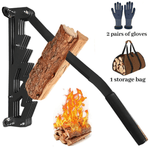 Firewood Kindling Splitter+Kindling Bag and Gloves