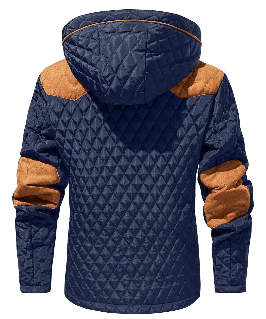 Hooded black men's sherpa-lined winter jacket, insulated for maximum warmth in cold conditions