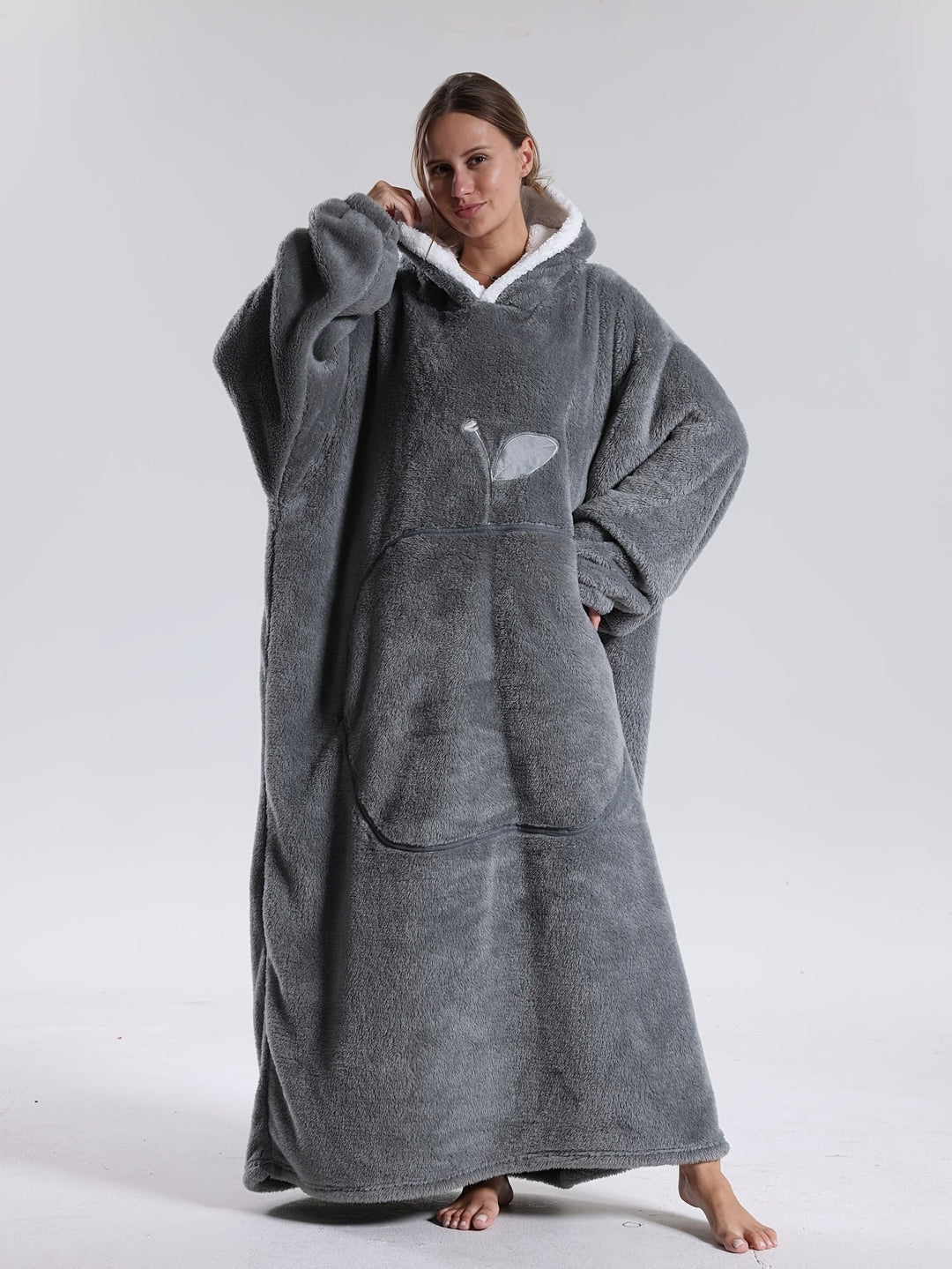 Unisex oversized wearable hoodie blanket, ultra soft for ultimate warmth & comfort.