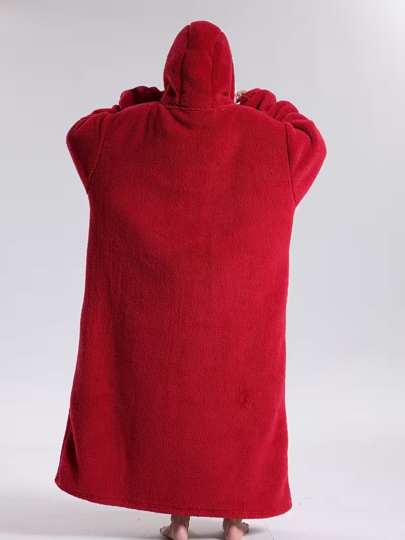 Thoughtful gift: a plush, warm, unisex wearable hoodie blanket for all ages and seasons.