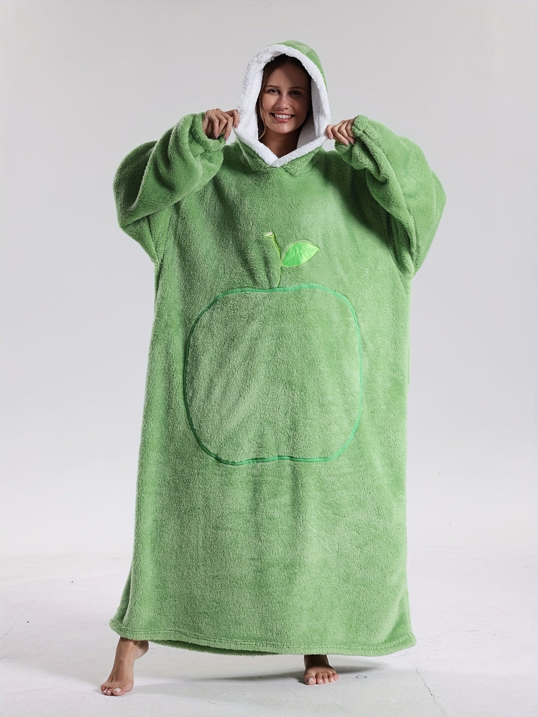 Generously sized oversized wearable hoodie blanket, ensuring full body warmth & coziness.
