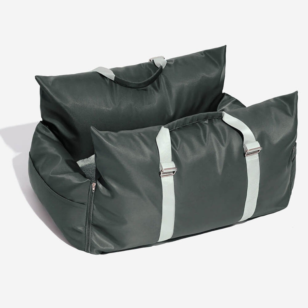 Secure pet car booster seat ensures dog safety during rides. Prevents distractions, offers comfortable travel.