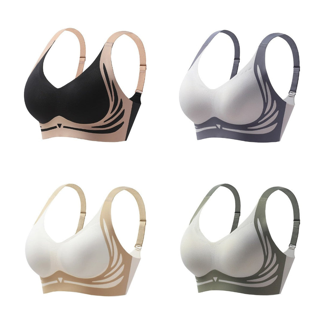 Stylish women's wireless push-up bra with seamless design, providing comfort, gentle lift, and daily support.