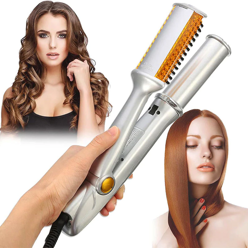 TavvitaImp010 rotating heat brush for effortless hair styling, straightening, and voluminous curls.