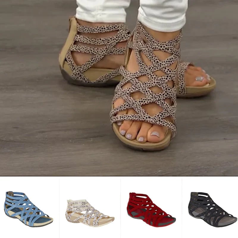 Comfortable women's walking sandals, adjustable orthopedic support for summer.