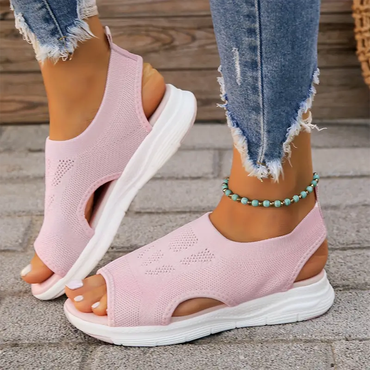 Women's orthopedic walking sandals, combining adjustable fit with full arch support for comfort.