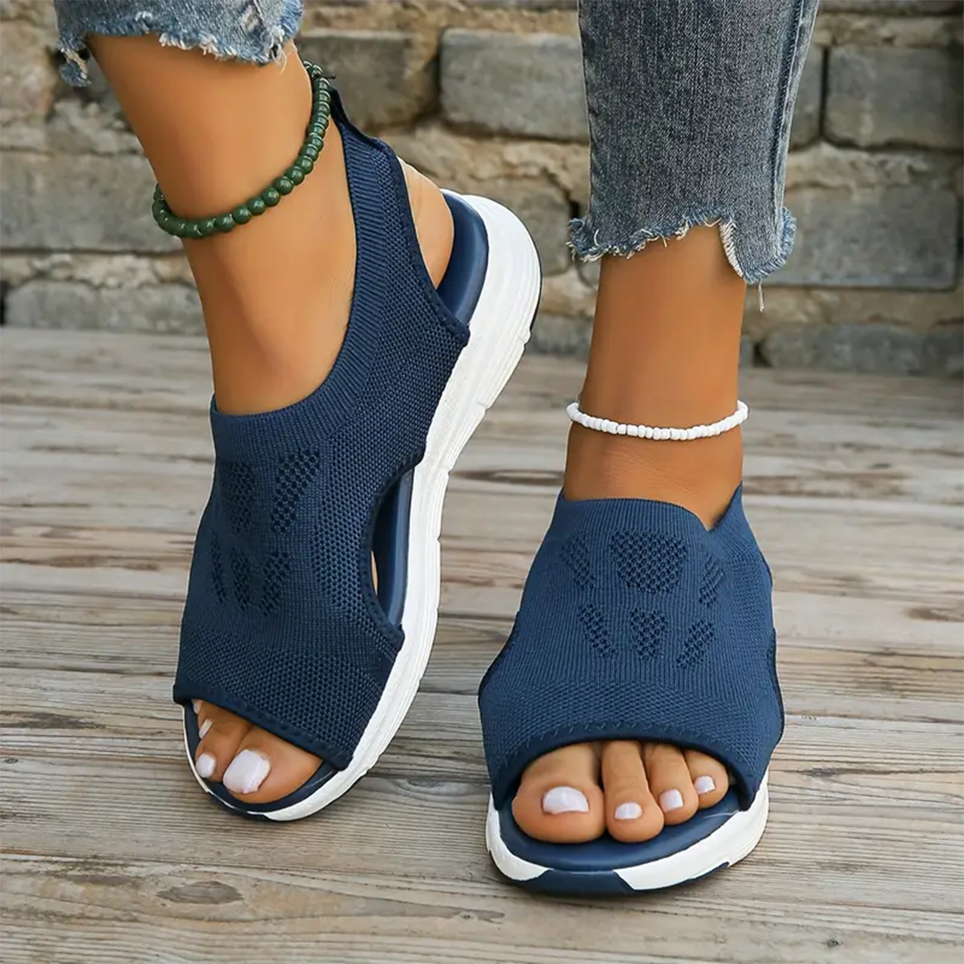 Adjustable women's orthopedic walking sandals, great for arch support & all-day comfort.