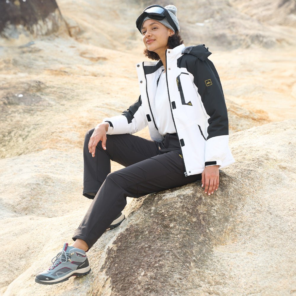 Women's sleek grey softshell ski pants, designed for warmth, flexibility and water resistance