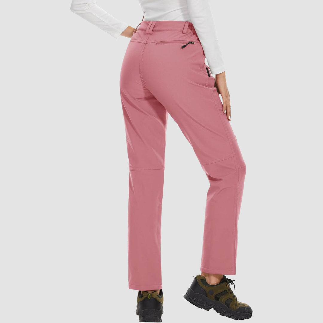 Women's active fit softshell ski pants, black, designed for freedom of movement and warmth