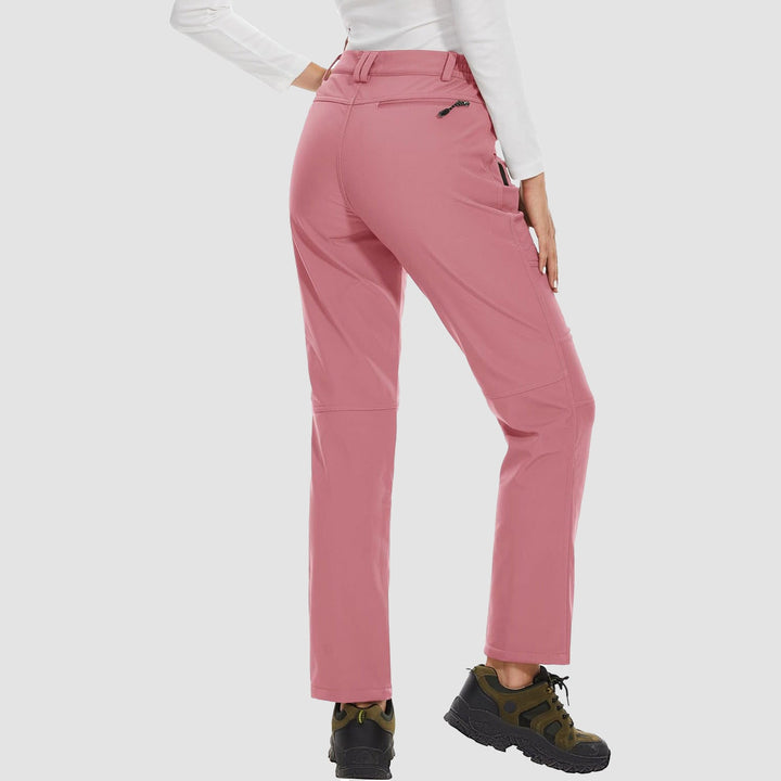 Women's active fit softshell ski pants, black, designed for freedom of movement and warmth