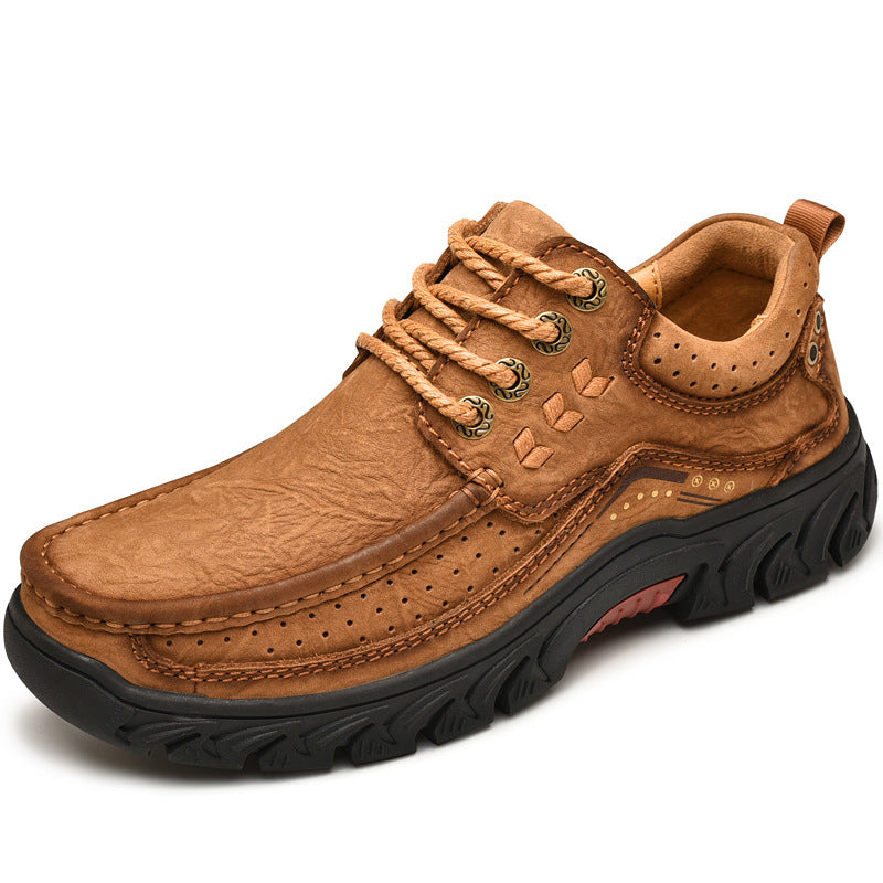 Stylish women's brown leather orthopedic boots, slip-resistant, perfect for fall fashion