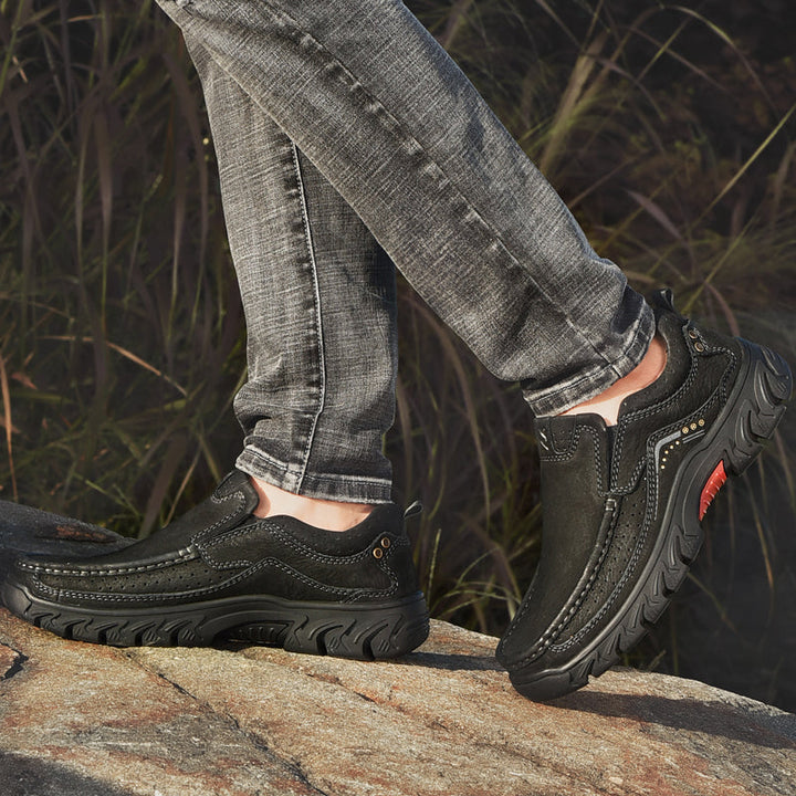 Women's orthopedic black leather boots, combining practicality with refined, comfortable aesthetics