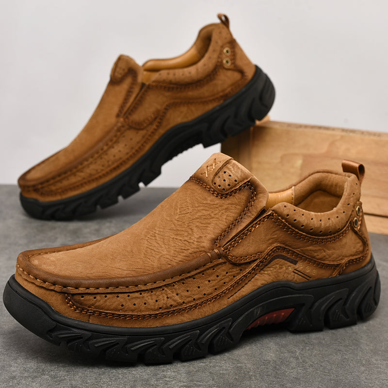 Women's orthopedic brown leather boots, perfect for casual outings, ensuring comfortable style