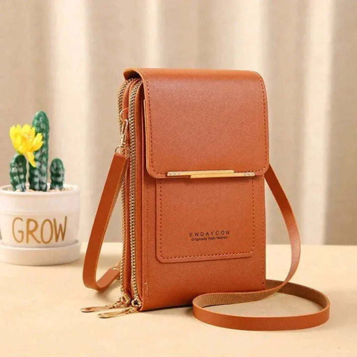 Portable touch screen crossbody handbag for women, a practical & chic accessory for daily outings.