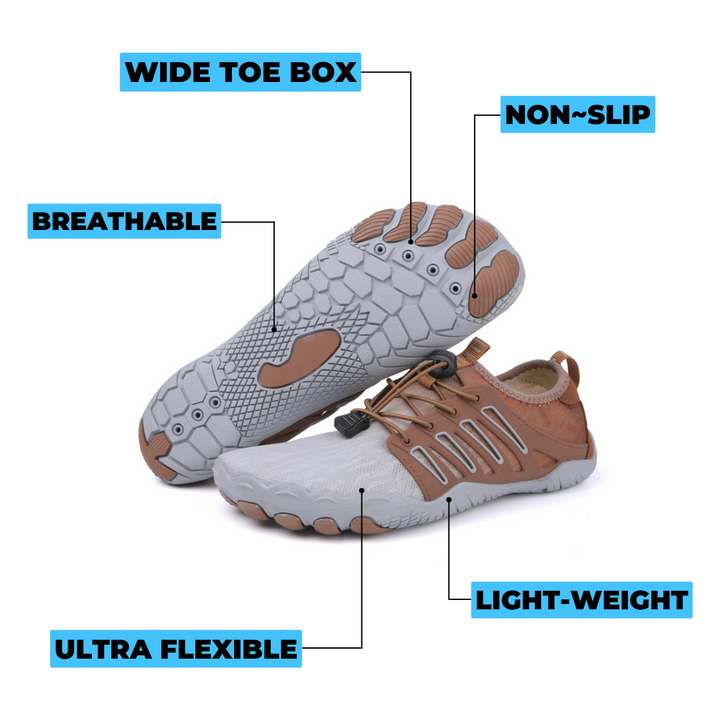 Zero drop women's athletic footwear, providing natural movement and maximum comfort.