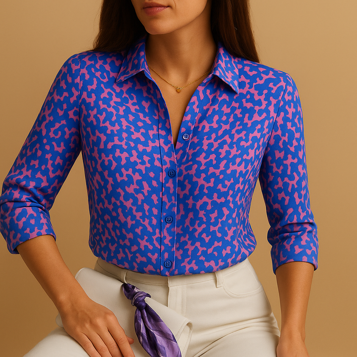 Casual yet chic women's printed top, versatile long sleeve blouse for everyday fashion. Comfortable & stylish.