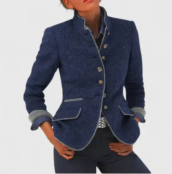 Timeless women's classic blazer, a sophisticated ladies jacket suitable for elegant office and everyday outfits.