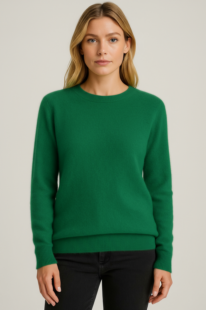 Comfortable women's knit crew neck top, ideal for everyday wear & classic style.