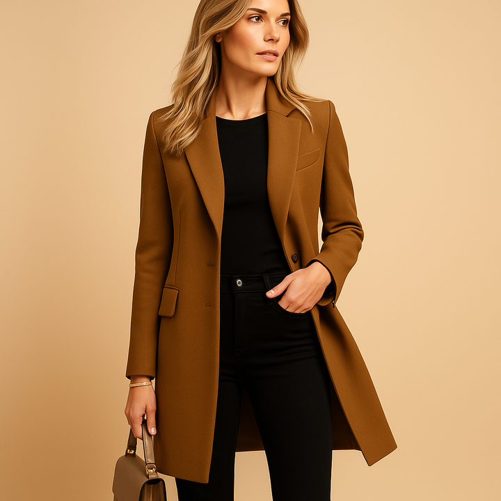 Women's classic double-breasted trench coat for versatile fall & spring outerwear. Elegant & timeless workwear.