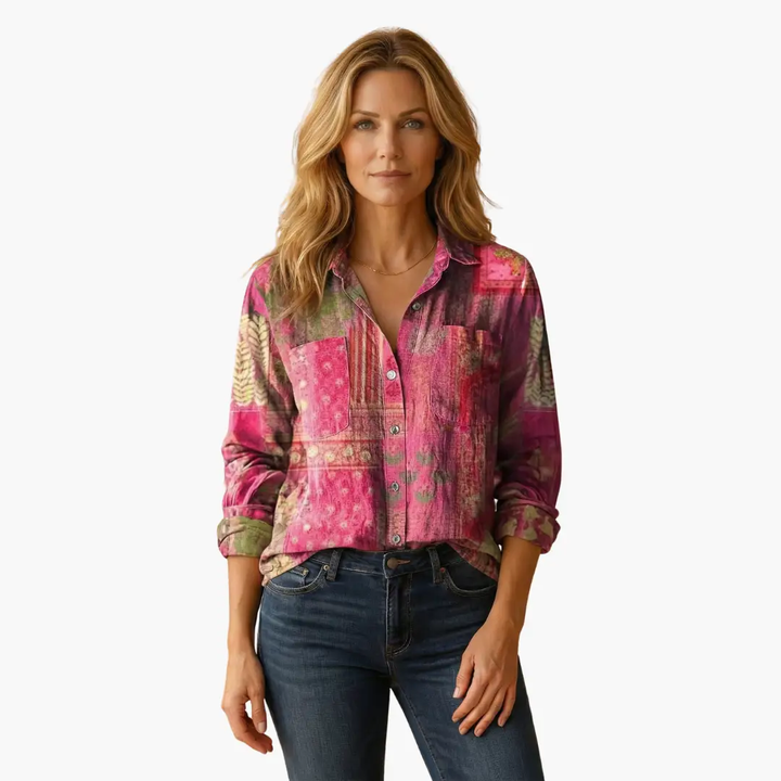 Women's classic long sleeve button-down shirt, a versatile and elegant piece for women's fashion.