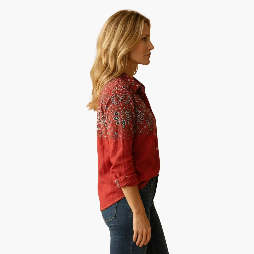Casual women's long sleeve button-down shirt for everyday chic, perfect versatile layering top.