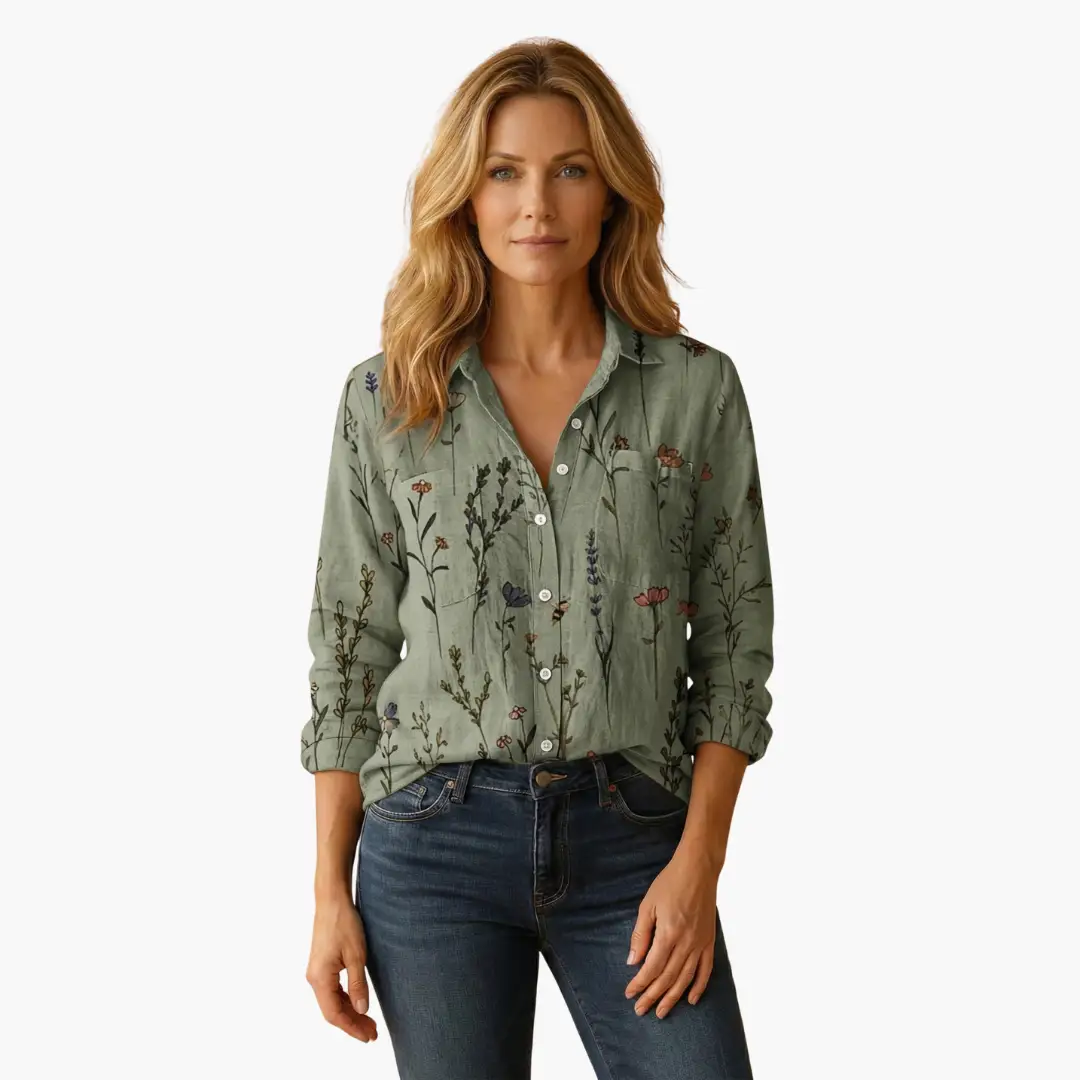Chic casual long sleeve button-down shirt for women, a versatile piece for everyday fashion.