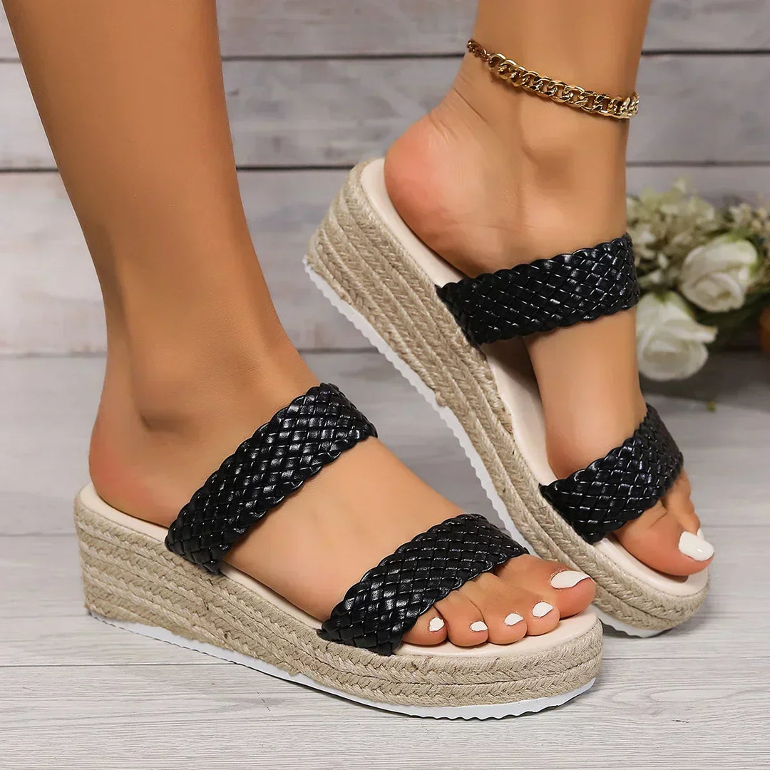 Stylish women's wedge sandals, cushioned for comfort. Ideal casual summer & spring footwear for everyday wear.