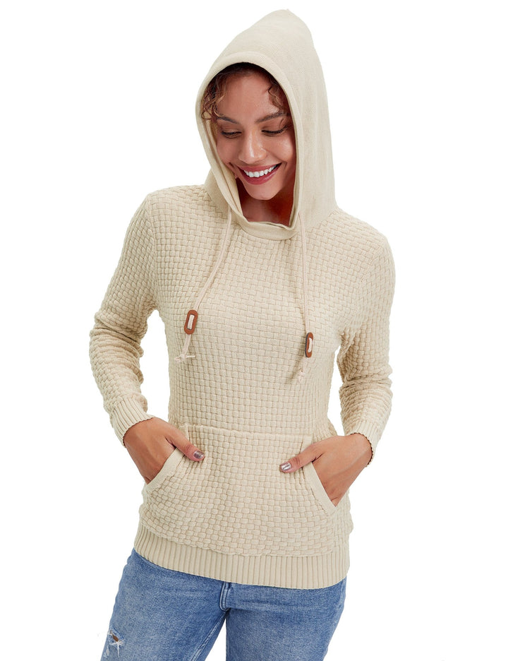 Women's apparel: a comfortable light grey hoodie, essential for a relaxed wardrobe.