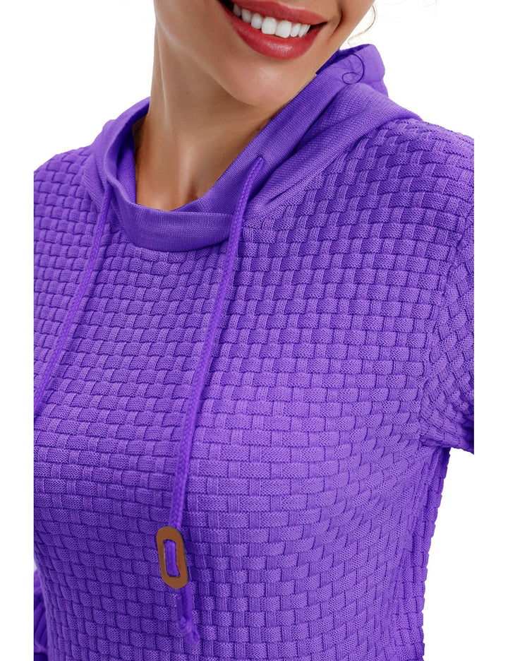 Product flat lay of a women's light grey hoodie, emphasizing its simple and elegant design.