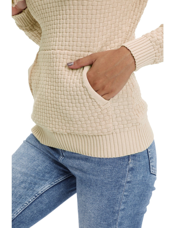 Women's comfortable hoodie with a spacious front pocket, practical for everyday use.