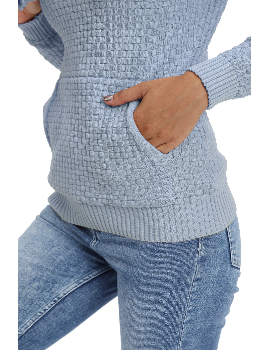 Close-up of the inner lining of a women's comfortable hoodie, showcasing its soft texture.