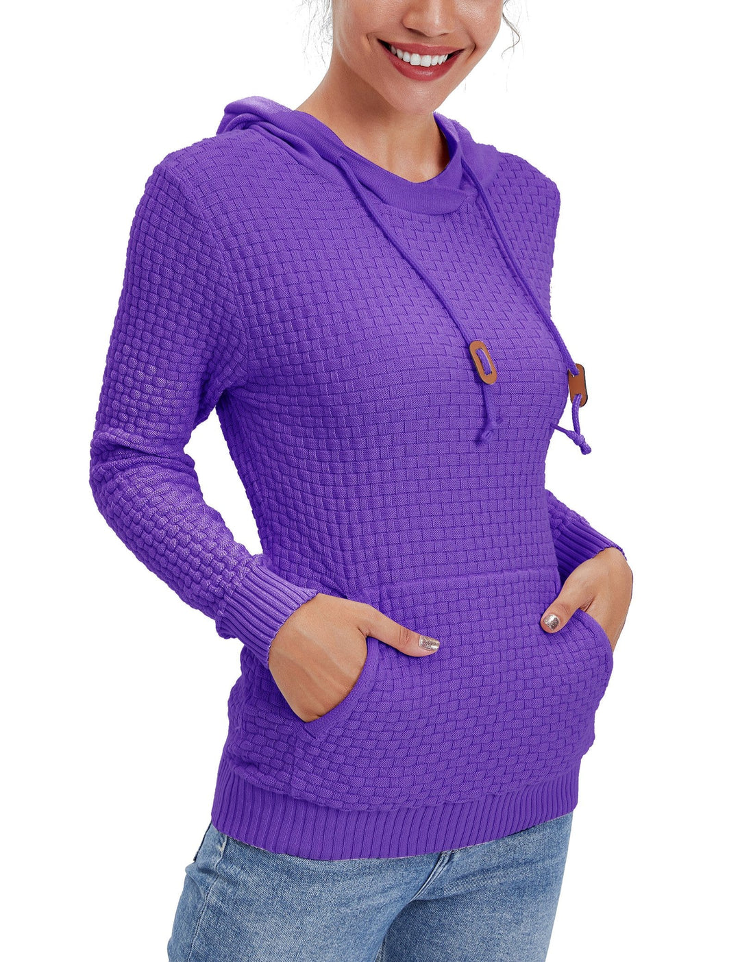 View of the hoodie's fabric texture under natural light, emphasizing breathability.