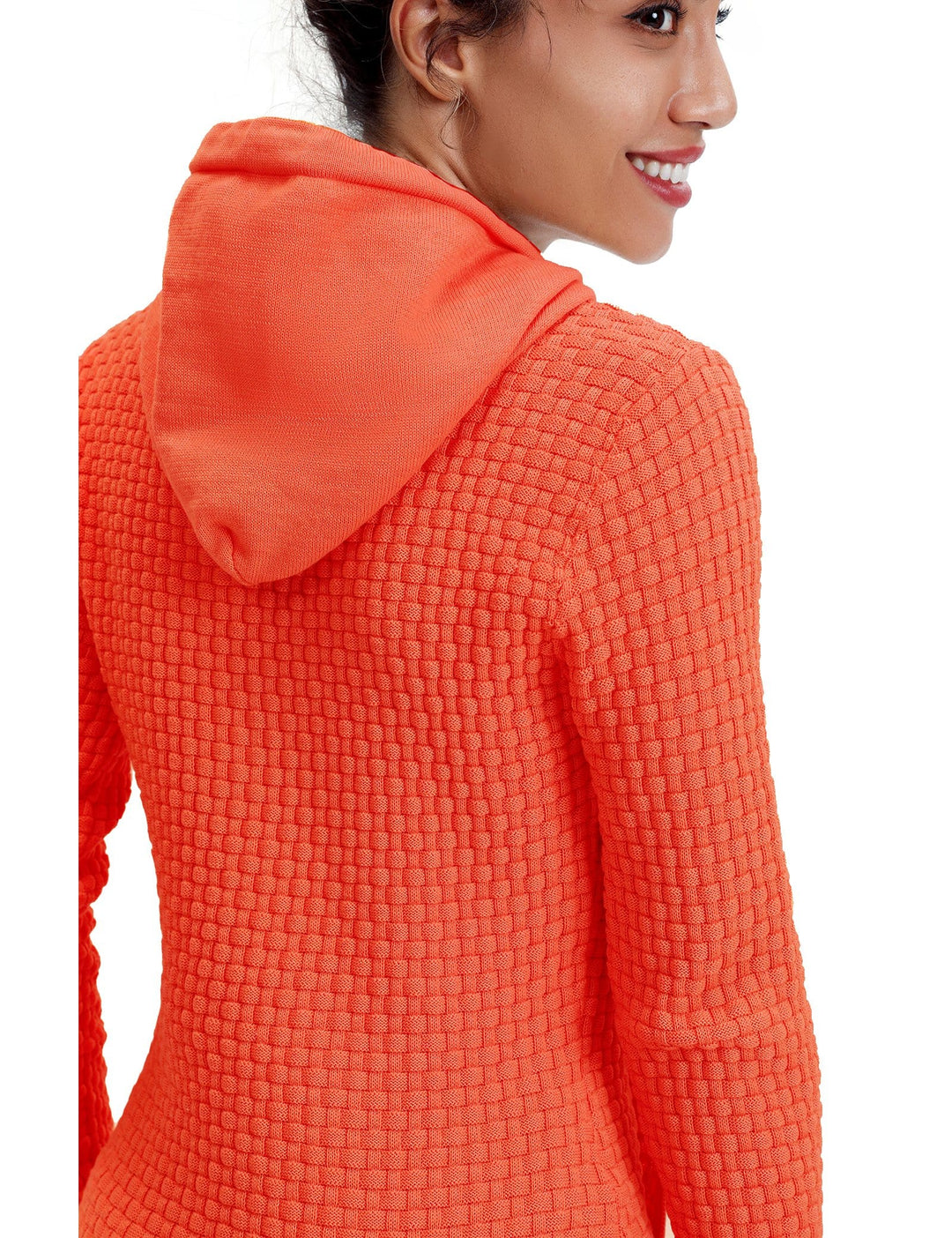 Model in an outdoor setting wearing a casual breathable hoodie, showcasing versatility.