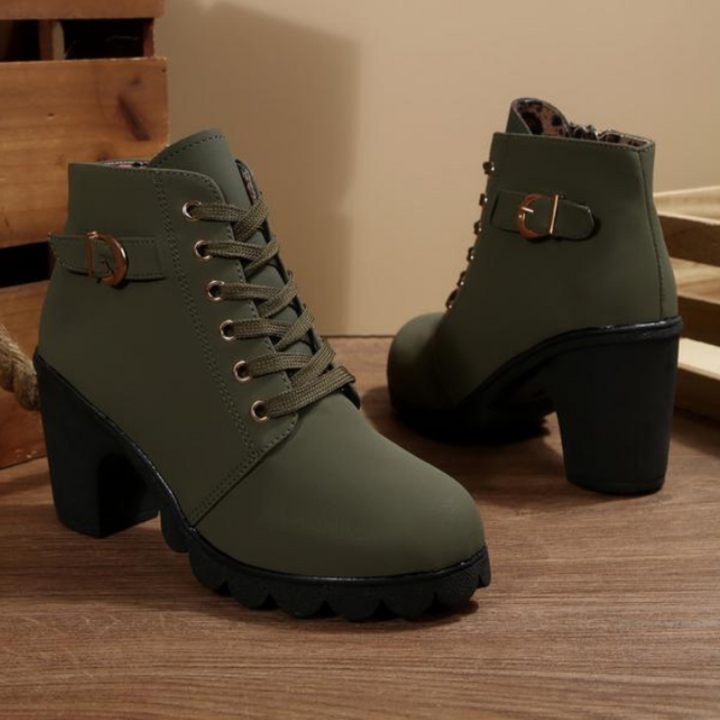 Stylish women's lace-up orthopedic boots, perfect for casual wear, offering arch support and all-day comfort.