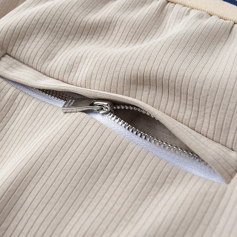 Women's ribbed athletic joggers designed for comfort, activewear, and casual athleisure style. Stretch fabric.