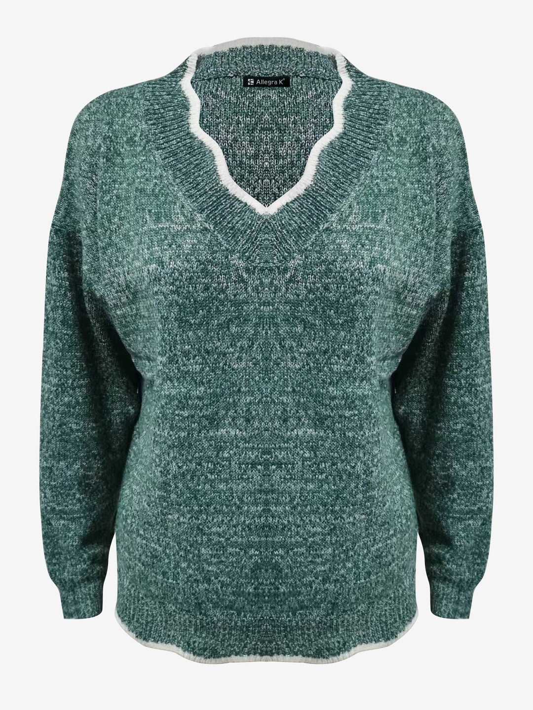 Go-to women's relaxed fit long sleeve sweatshirt, featuring a stylish notch V-neck.