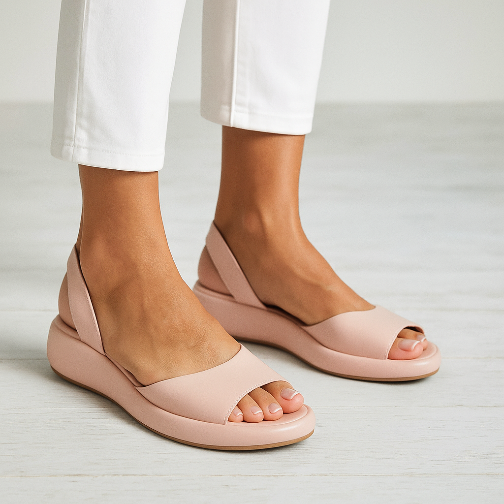 Women's effortless open-toe flat slingback sandals for casual summer wear & everyday comfort.
