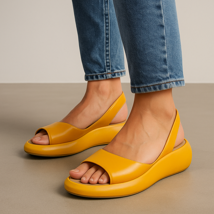 Versatile women's open-toe flat slingback sandals, great for beach, vacation, or casual everyday wear.