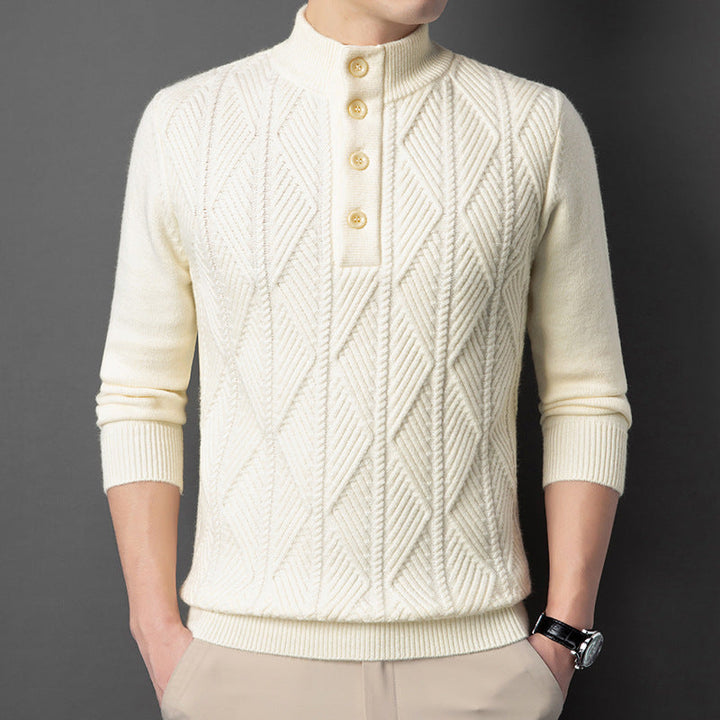 Women's elegant black diamond knit button-up cardigan for stylish layering