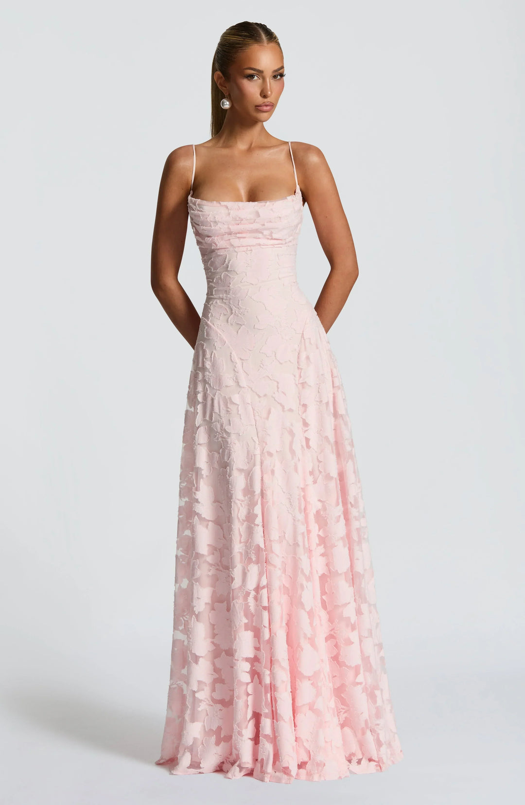 Beautiful women's formal maxi dress featuring a chic flowy silhouette, perfect for galas.