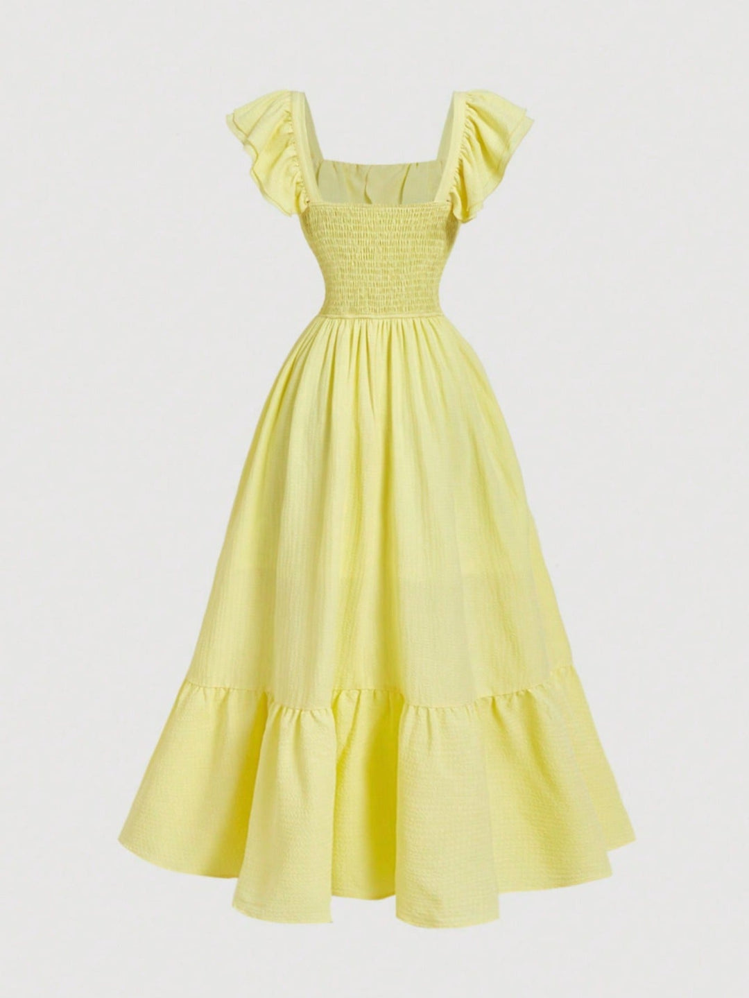 Elegant women's off-shoulder ruffled maxi dress, a perfect choice for summer parties and events.