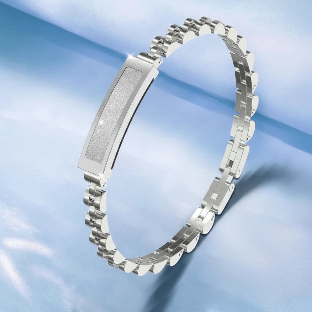 Stylish women's elegant smart bracelet, a chic digital wristband for health monitoring & smart notifications.