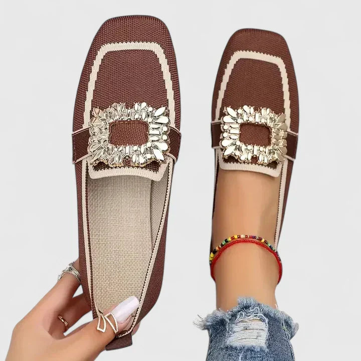 Pair of women's embellished slip-on loafers, great for spring fashion
