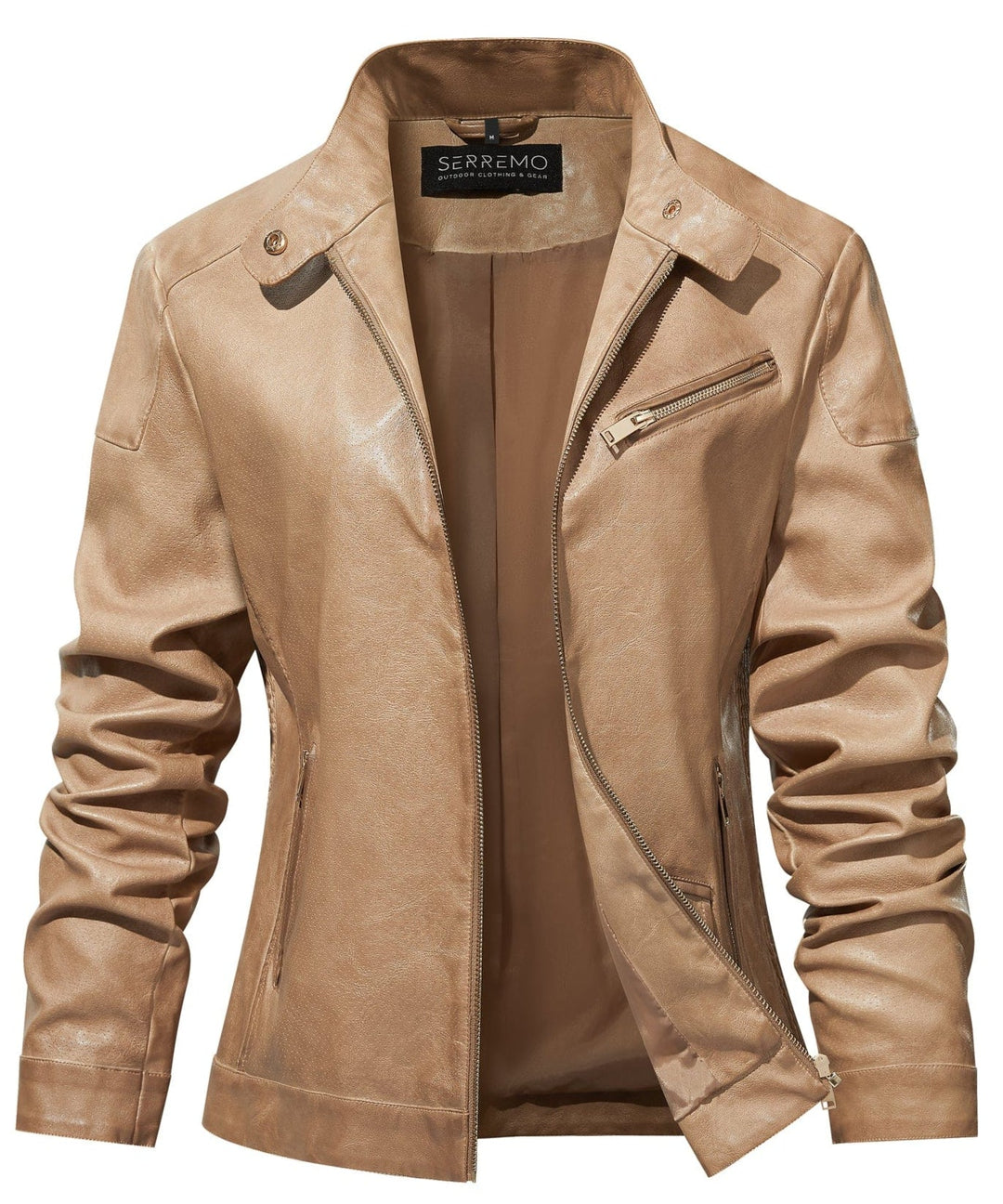 Women's faux leather tailored jacket, sleek black, front view, perfect for versatile fashion and casual wear.