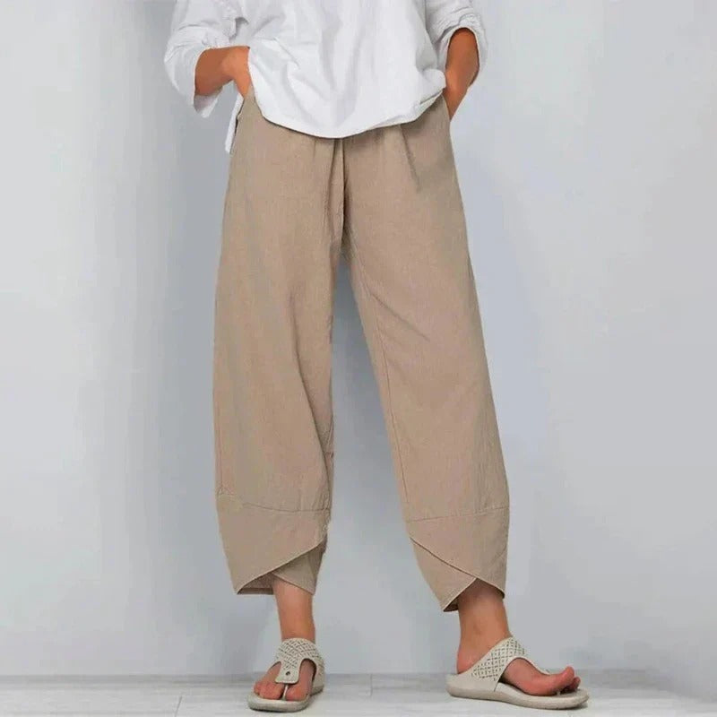 Casual women's wide leg cropped trousers, offering a relaxed fit and modern style for spring & summer.