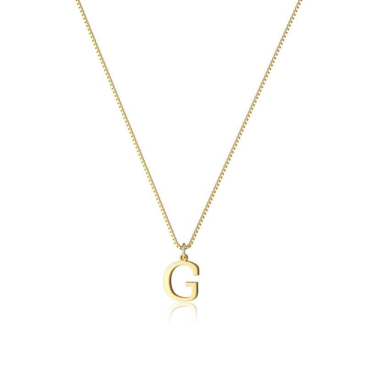 Gold initial necklace, women's custom letter pendant, sleek and modern