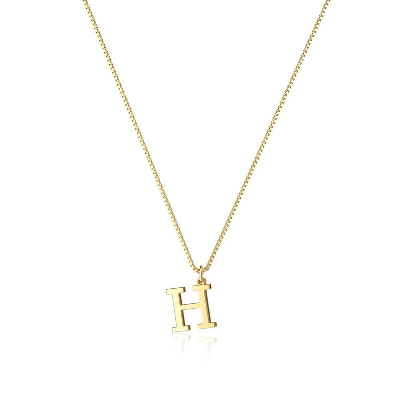 Women's personalized gold necklace, initial pendant adds a personal touch