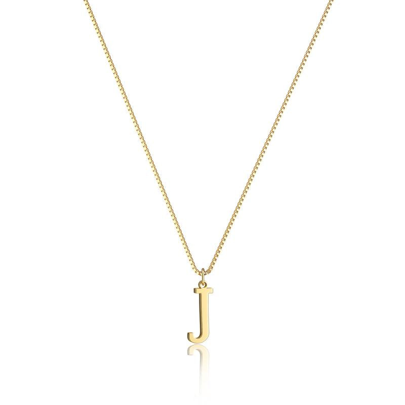 Gold initial necklace with adjustable chain, women's personalized style